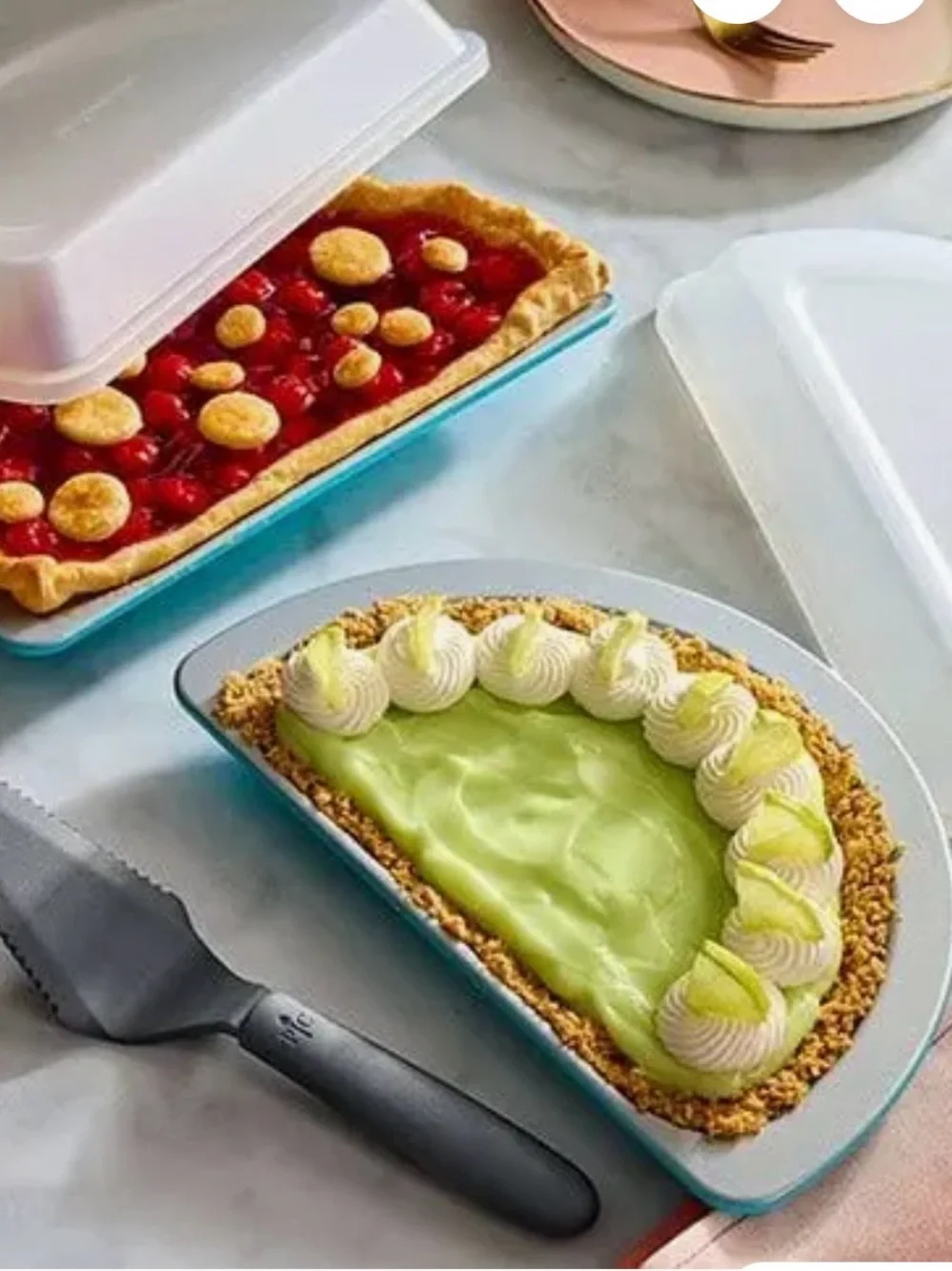 Pampered Chef Half Pie Pan & Server Set